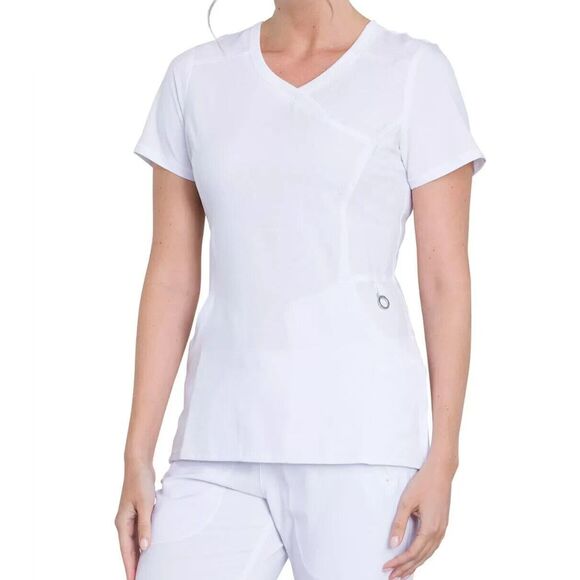 Cherokee Infinity 2625A Women's Sz Medium White Mock Wrap Scrub Top - Picture 7 of 7